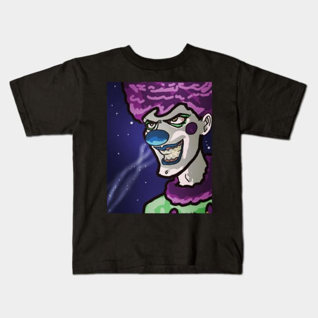 Creepy Clown Kids T-Shirt by Halloran Illustrations